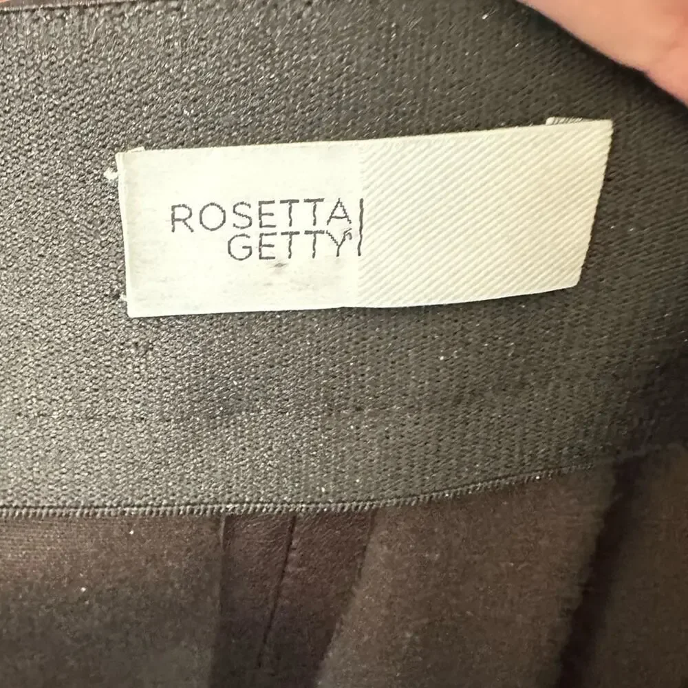 Rosetta Getty Pintuck Flare Leather Pants size US 2 Black Pull-On
